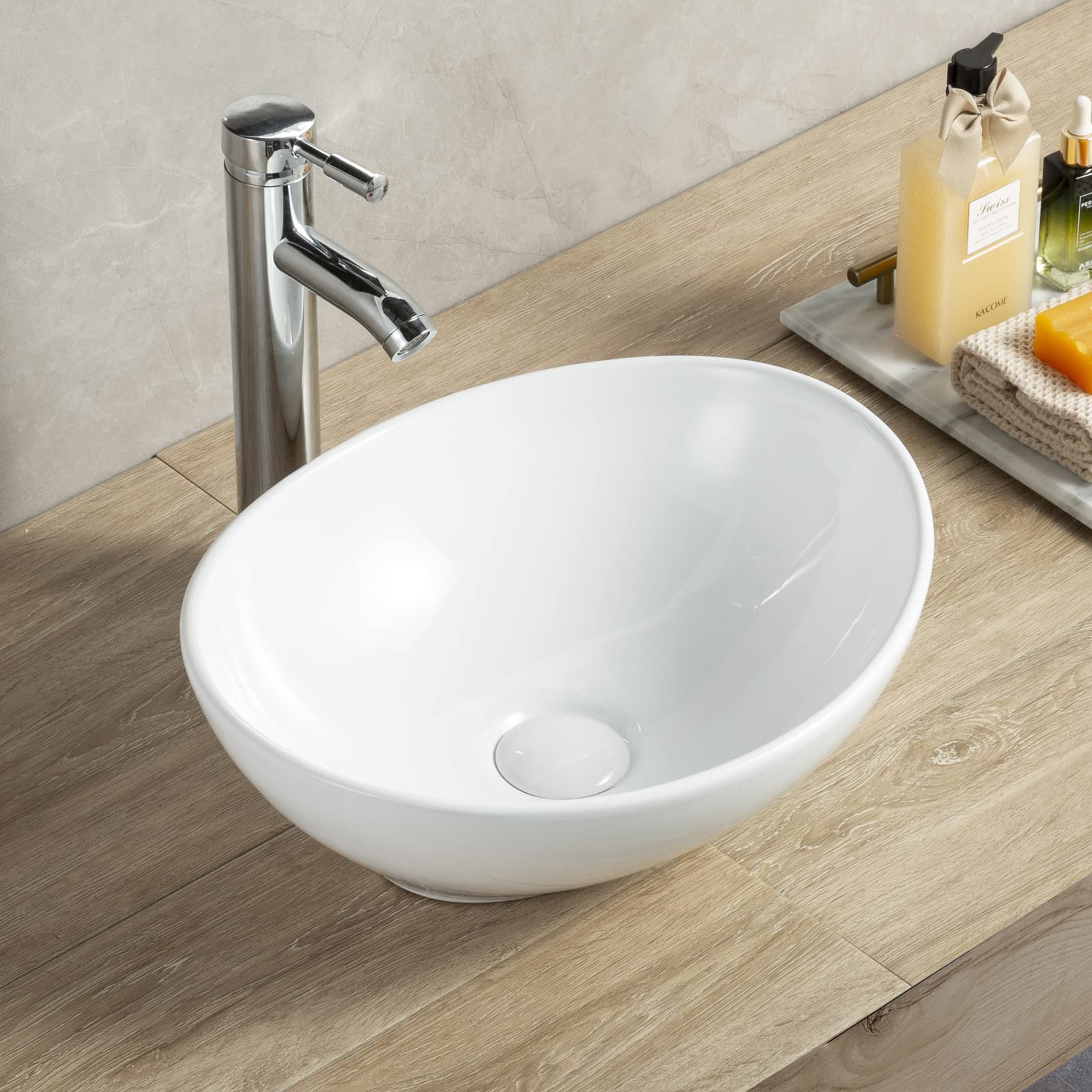 Amazon.co.jp: Bathivy 楕円形 バスルーム洗面台シンク 16インチ x 13